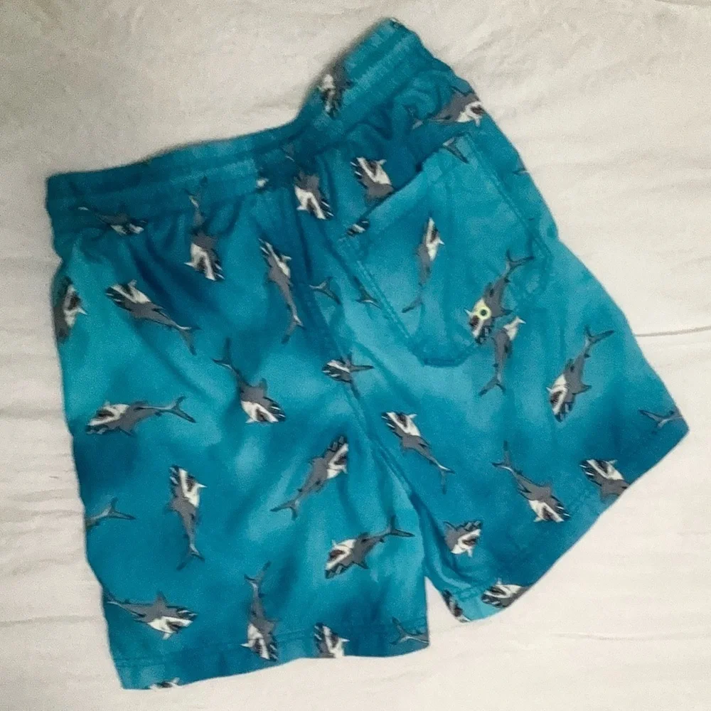 Old Navy Teal Shark‎ Print Swim Shorts